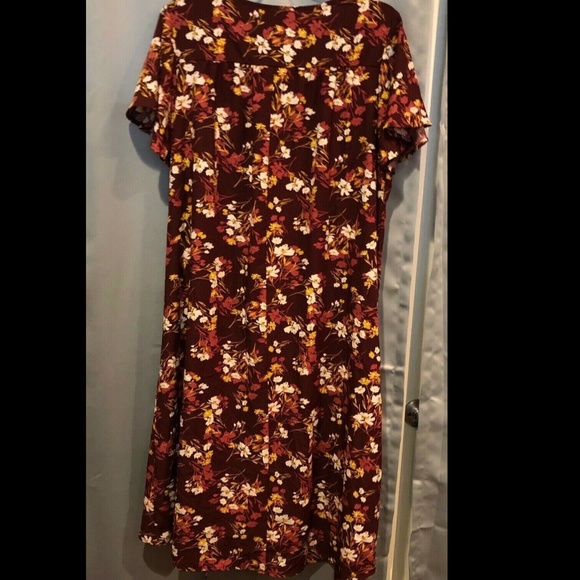 NEW! INGRID & ISABEL Large Burgundy Floral Print Woven Maternity Dress Back Tie - Picture 3 of 8